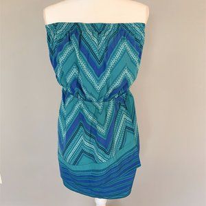 Express Blue Green Silky Dress